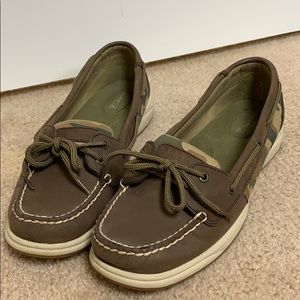 Sperry Camo Brown Olive Angelfish Boat Shoes(11)